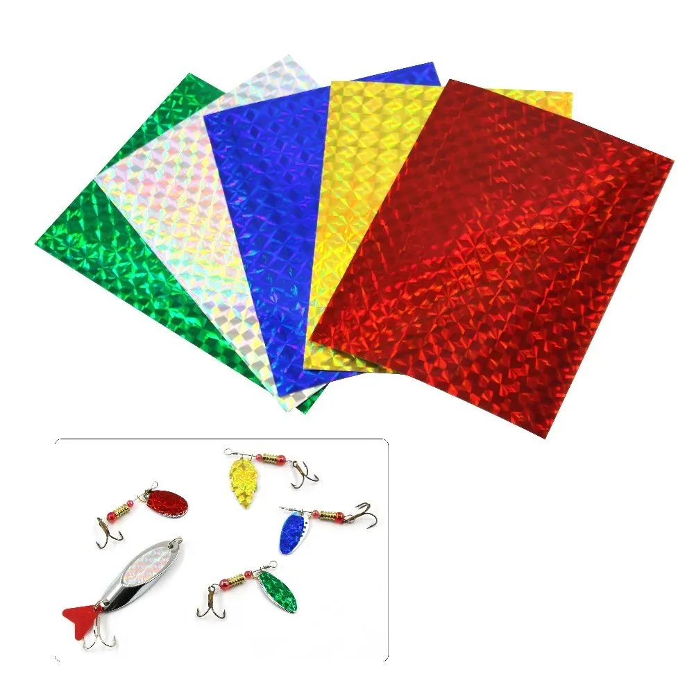 10 Uds. Adhesivo holográfico para Señuelos de Pesca, cinta para escamas de pescado, pegatina luminosa, manualidades, cinta para señuelos Flash DIY, aparejos de pesca - imagen 3