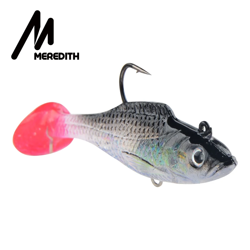 MEREDITH-Señuelos de Pesca de cola en T, 100mm, pez pequeño DD, 3 piezas, 17,2g, Señuelos de Pesca blandos, gancho único, Wobblers artificiales, cebo - imagen 2
