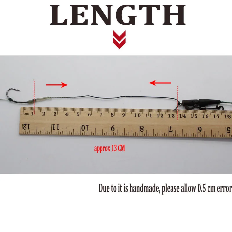 1 Set Handmade Carp Fishing Rig Ready Tied Hair Rig with Coated Line Leadcorn Leader Hair Rig For Carp Fishing leader Line - imagen 4