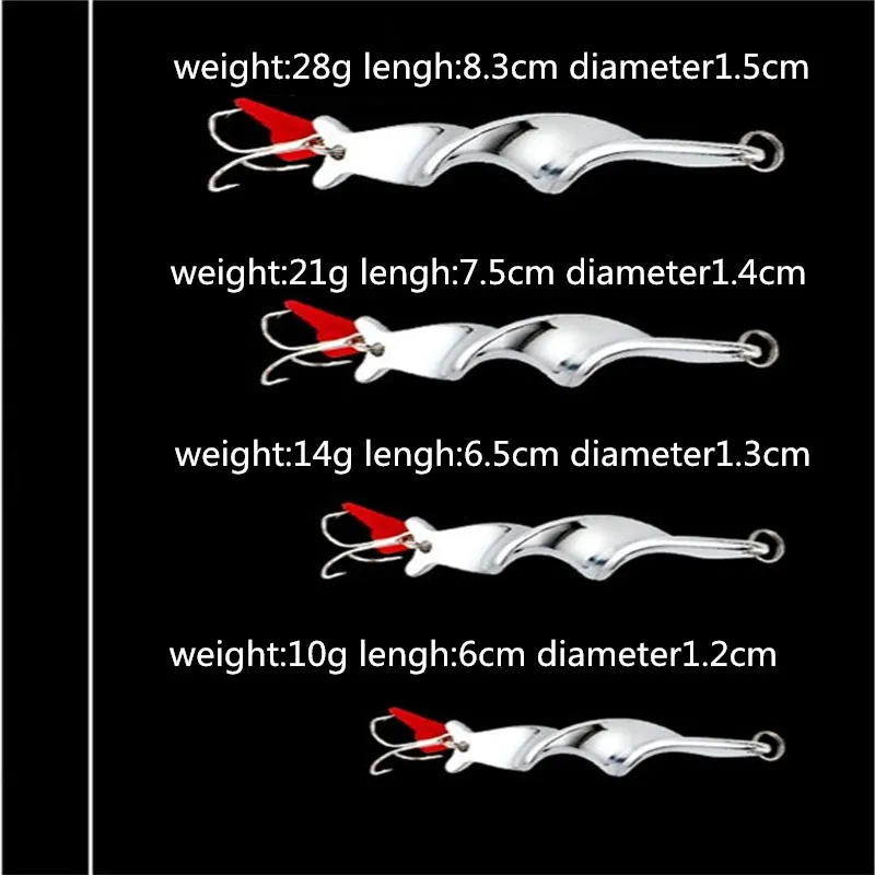 Señuelo giratorio de Metal para pesca, anzuelo duro giratorio de 10g, 14g, 21g y 28g, para trucha, Lucio, aparejos de anzuelo triple - imagen 3