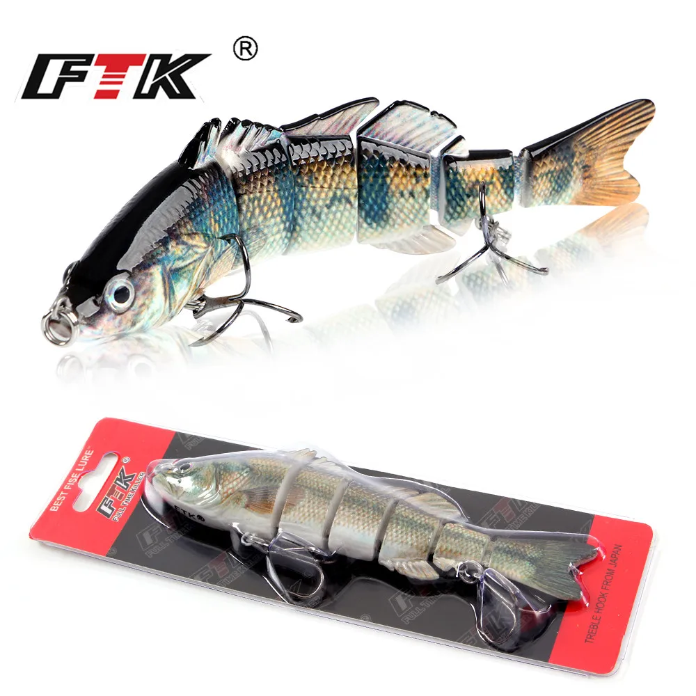 FTK 6 segmentos señuelo de pesca Swimbait 150mm 40g ojos 3D hundimiento cebo Artificial articulado señuelo duro Wobblers Bass - imagen 5