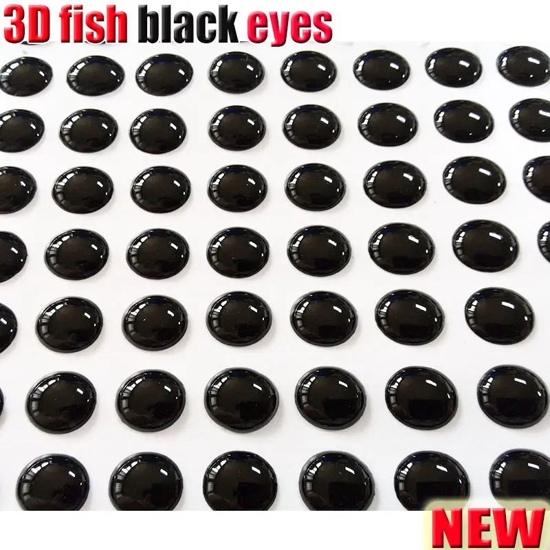 Ojos de señuelo de pesca calientes ojos de pez de color sólido 3D 500 unids/lote color NEGRO accesorios de pesca - imagen 3
