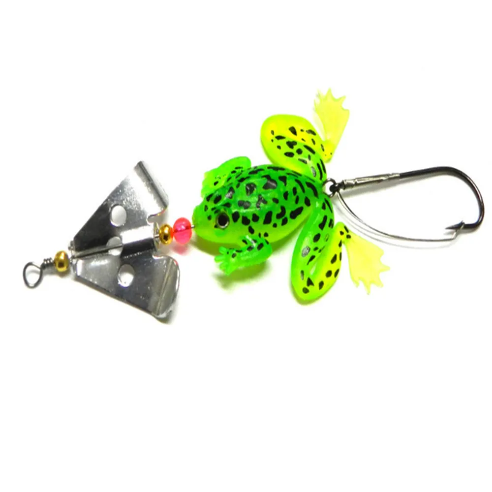 FISHINAPOT 1 Uds cebo suave de rana de goma 90mm 6,2g Señuelos de pesca 4 colores Wobblers Bass Pike CrankBait aparejos de pesca YA21 - imagen 4