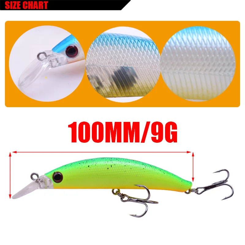 Señuelos de Pesca de Lucio, cebo duro de 10cm, 9g, pececillo, Crankbait Isca artfcial, Wobblers de pesca de carpa falsa, 1 ud. - imagen 3