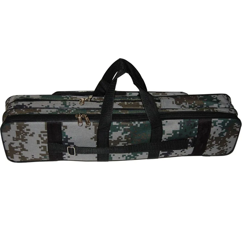 Bolsa de pesca de Nylon de dos capas de camuflaje, bolsa de aparejos de caña de pescar de doble capa de gran capacidad, equipo multiusos - imagen 4