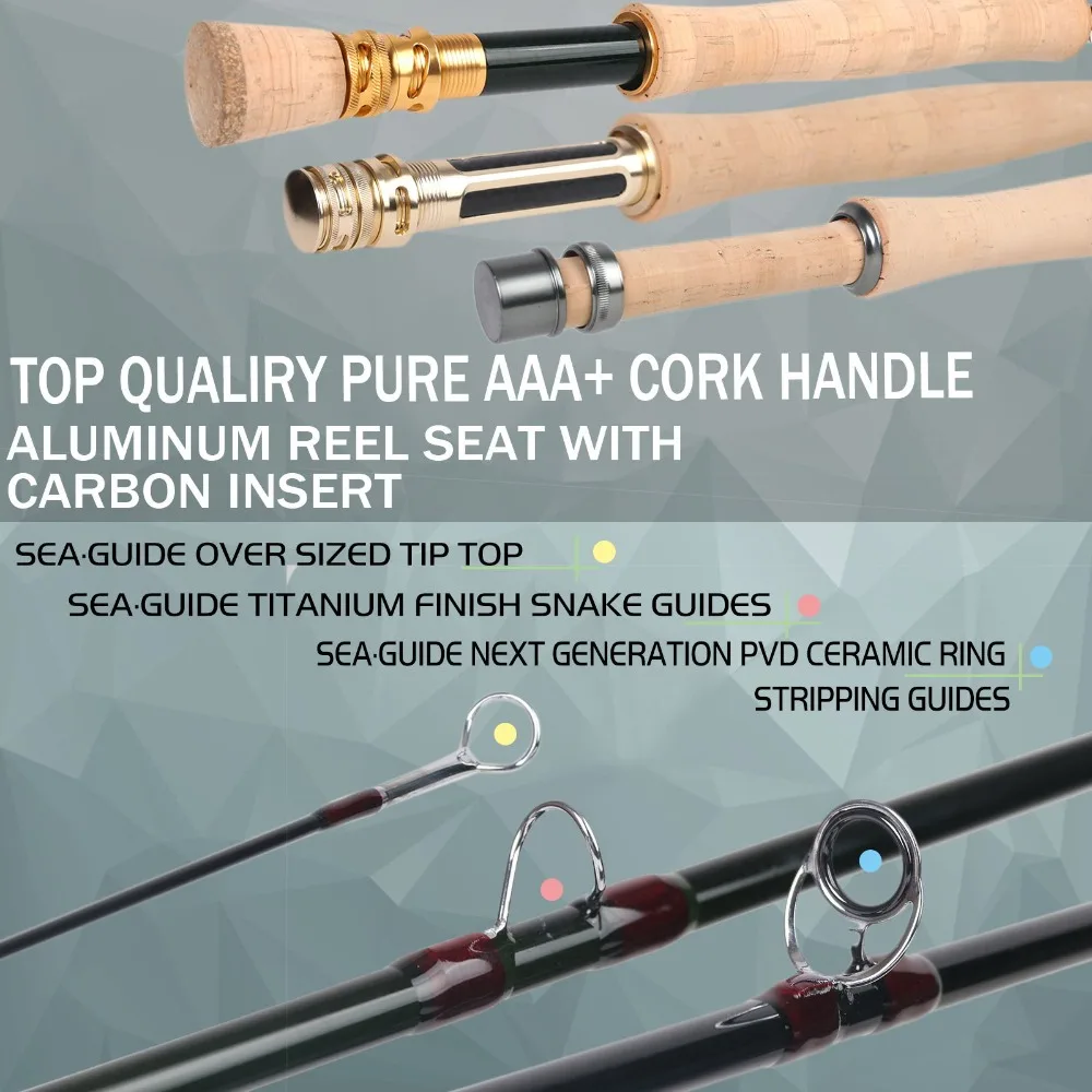 Maximumcatch Skyhigh Fly Rod IM12 Toray Carbon caña de pescar con mosca de acción rápida súper ligera con tubo de carbono 2-8WT 6-10FT 3-4Sec - imagen 5