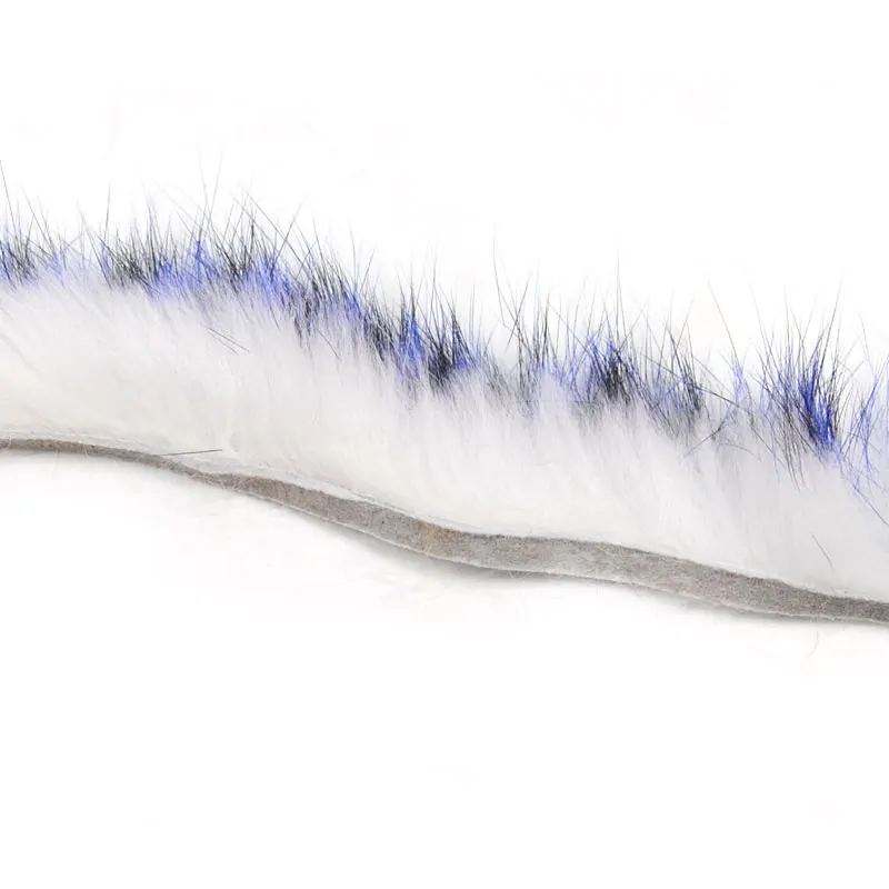 Material de atado de moscas naranja y tigre azul, tiras de Zonker de conejo de corte Vertical, Streamer de cangrejo, Material de atado de insectos, 6 piezas - imagen 3