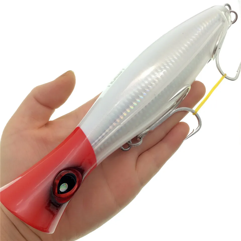 Señuelo de pesca Noeby popper, señuelo popper grande con sonido fuerte de 200/160/120mm para pesca de lubina, pez azul, atún popper con anzuelo VMC - imagen 4
