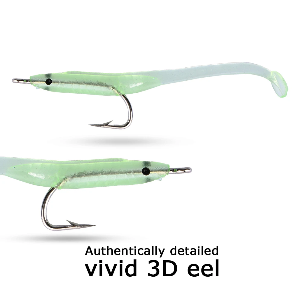 Goture-señuelo de pesca suave, Accesorio luminoso de silicona para pesca de agua dulce y salada, aparejos de pesca, 20 Uds./Set
