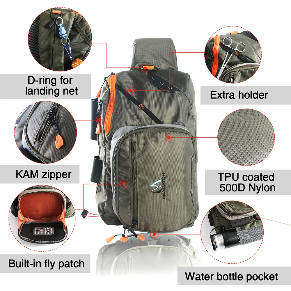 Mochila de pesca Maximumcatch, bolsa de pesca con mosca para deportes al aire libre con parche para mosca - imagen 4