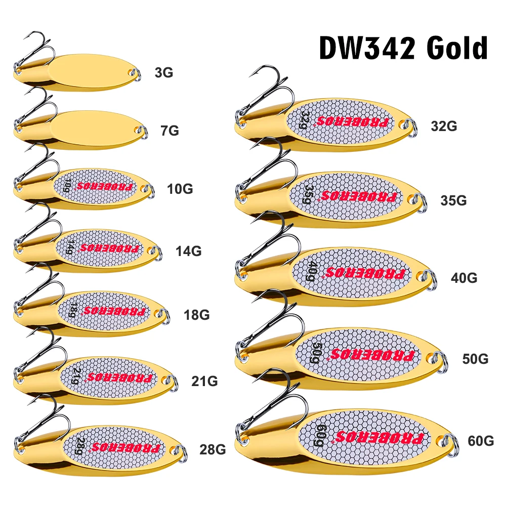 PROBEROS Pesca Biats Señuelo con cuchara de metal 1g-60g Cebos de lubina de metal Señuelo de pesca con cuchara plateada 10 # -2 #   Aparejos de pesca con señuelo de metal con anzuelo - imagen 4