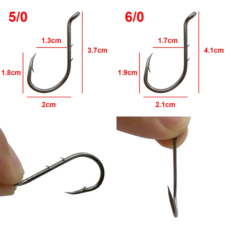 100 unids/lote gancho de púas 8299 pulpo anzuelos acero de alto carbono anzuelos Circle - imagen 4