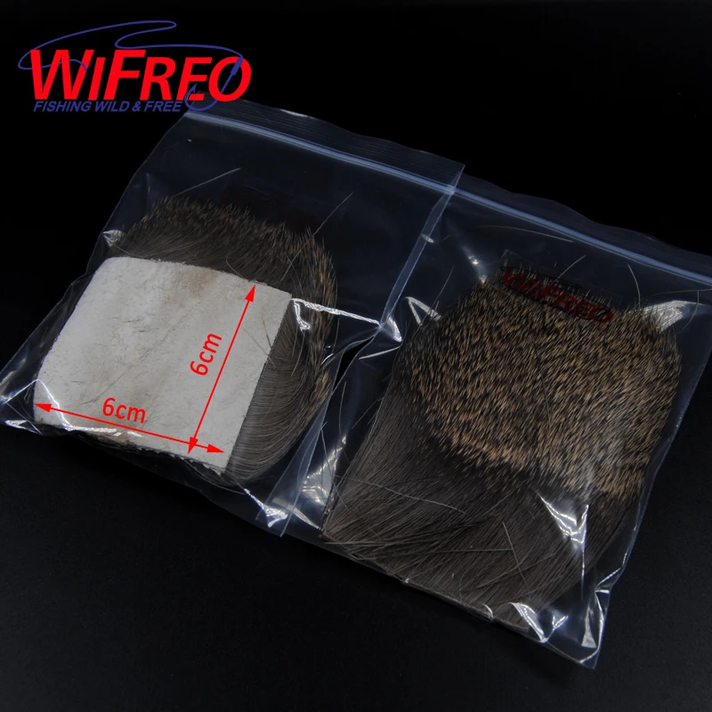 Wifreo parche de pelo de ciervo, tolva estimuladora de Caddis, Material de atado de moscas secas, ala de pesca, Color Natural, 6x6cm - imagen 5