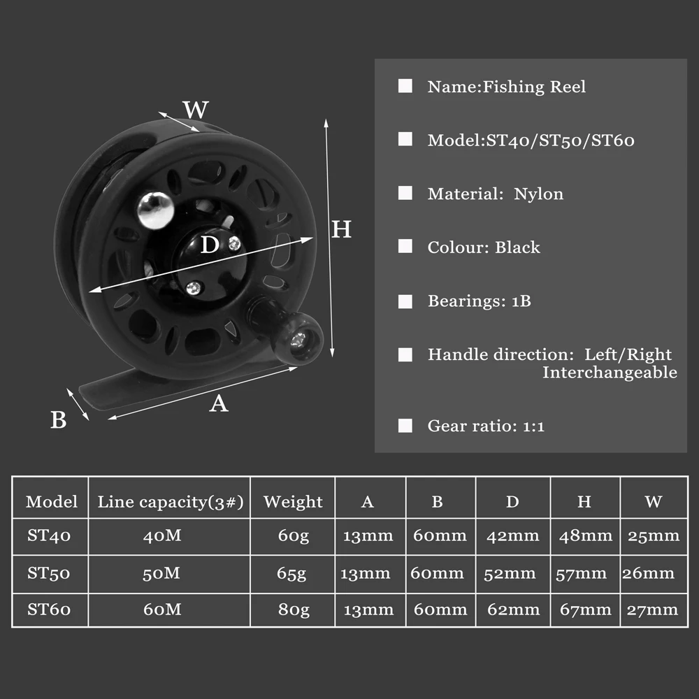 MNFT 1 Uds carrete de pesca con mosca antigua rueda de pesca en hielo 1BB rodamiento de bolas carretes de pesca intercambiables izquierda/derecha - imagen 2