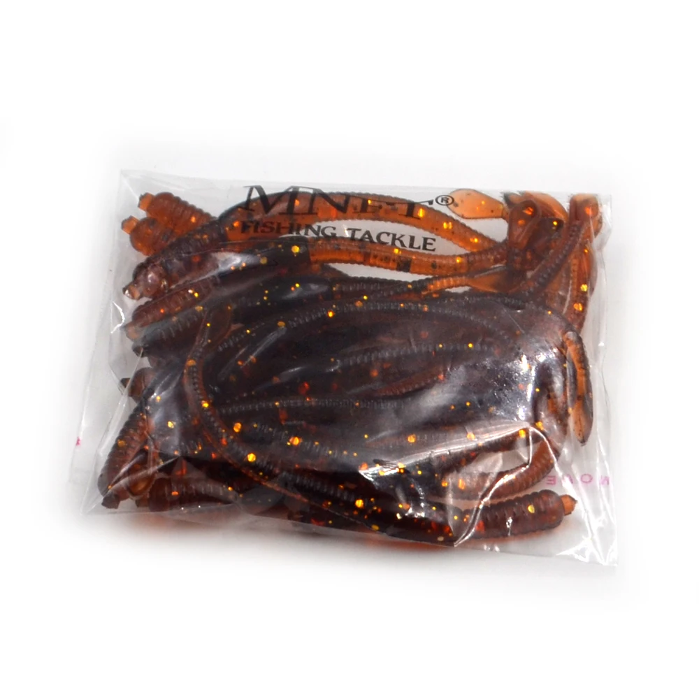 MNFT 25 unids/lote 7,7 cm 1,03g señuelo de plástico suave pesca Artificial lombriz de tierra cebos de pesca gusanos biónicos aparejos de Señuelos de Pesca de gusano - imagen 4