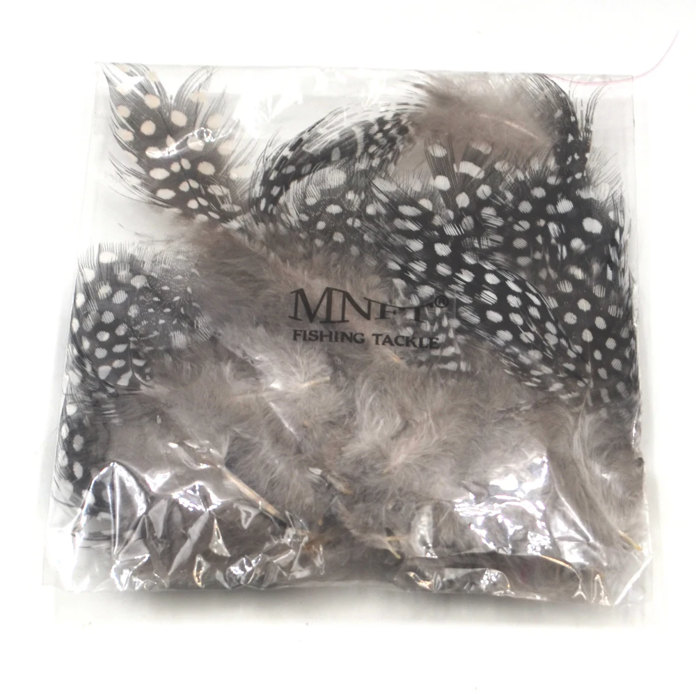 MNFT 100 Uds. Sillines de Color negro Natural pluma con puntos blancos moscas cortas ala hacer pelos materiales para atar moscas - imagen 5