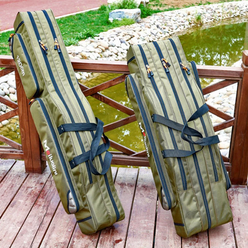 Bolsa de pesca Oxford, bolsa gruesa de 2/3 capas, 120cm, portátil, para caña de pescar plegable, mochila de gran capacidad XA115G - imagen 4