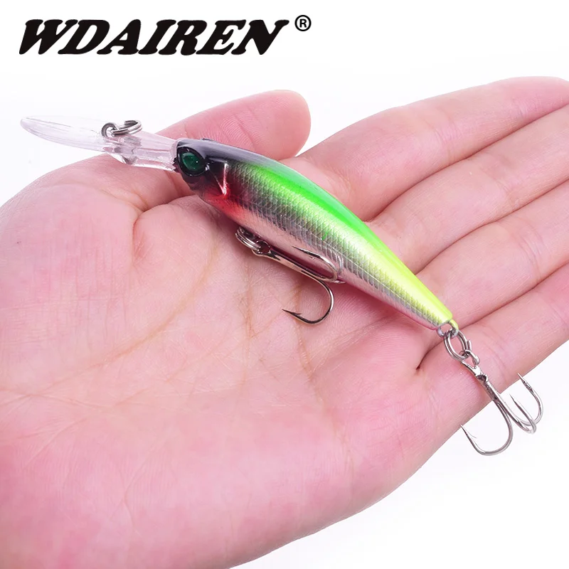 Señuelos de Pesca Minnow Crankbait, conjunto de Wobblers, señuelo de trucha, cebo duro flotante, aparejos de pesca, Kit de cebos para Lucio, 6 uds. - imagen 2
