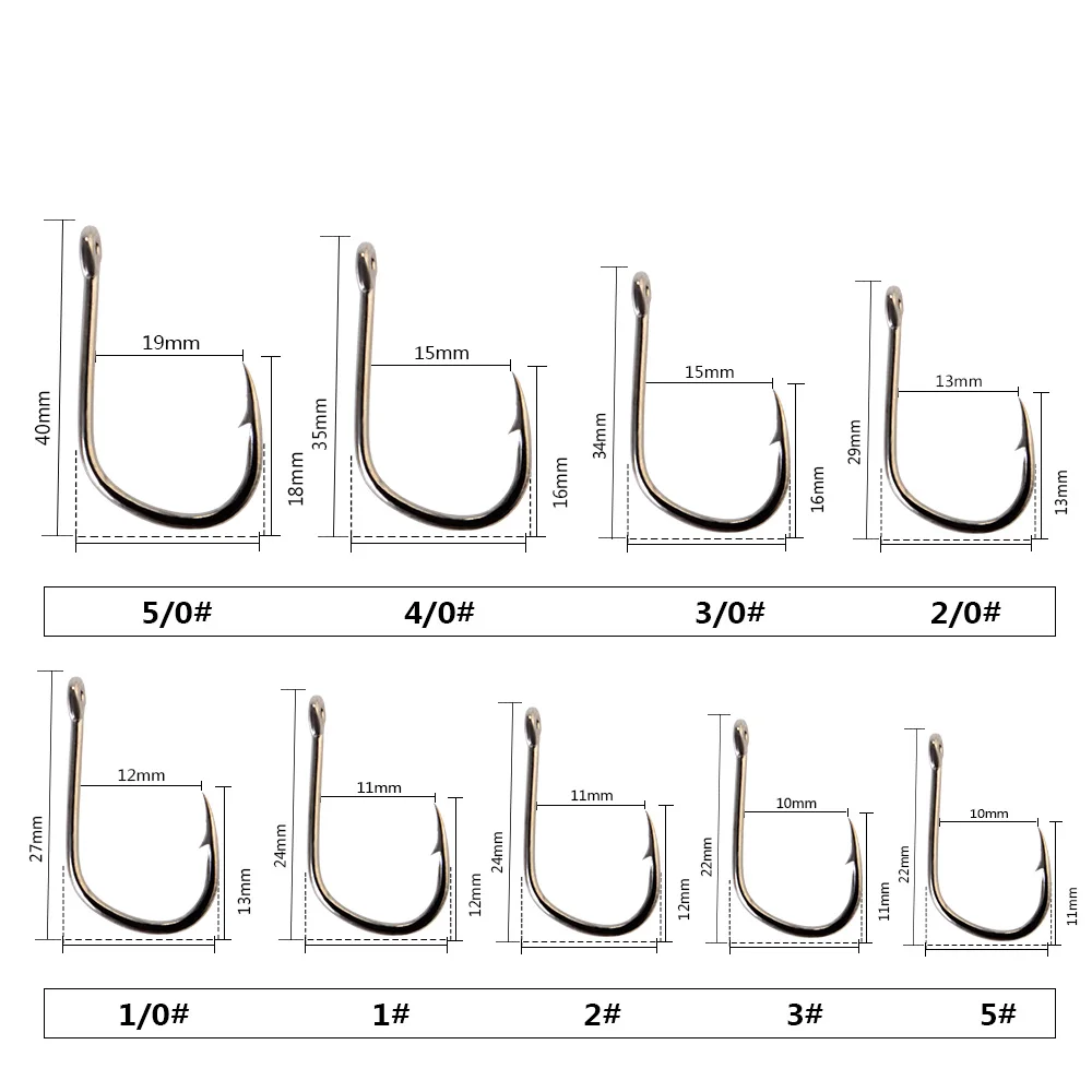 NGB 50-100 Uds gancho fuerte de acero rico en carbono 92553N anzuelo de Pesca Jigging aparejos de Pesca de lubina de agua salada