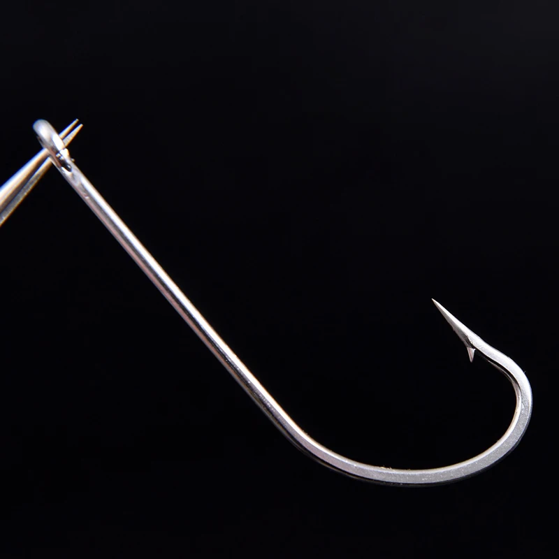 Gancho de caña larga de acero inoxidable, anzuelo de arrastre de gran tamaño, gancho único, señuelo de pulpo, aparejo, repuestos, tamaño 7/0, 8/0, 9/0, 10/0, 10 piezas - imagen 3