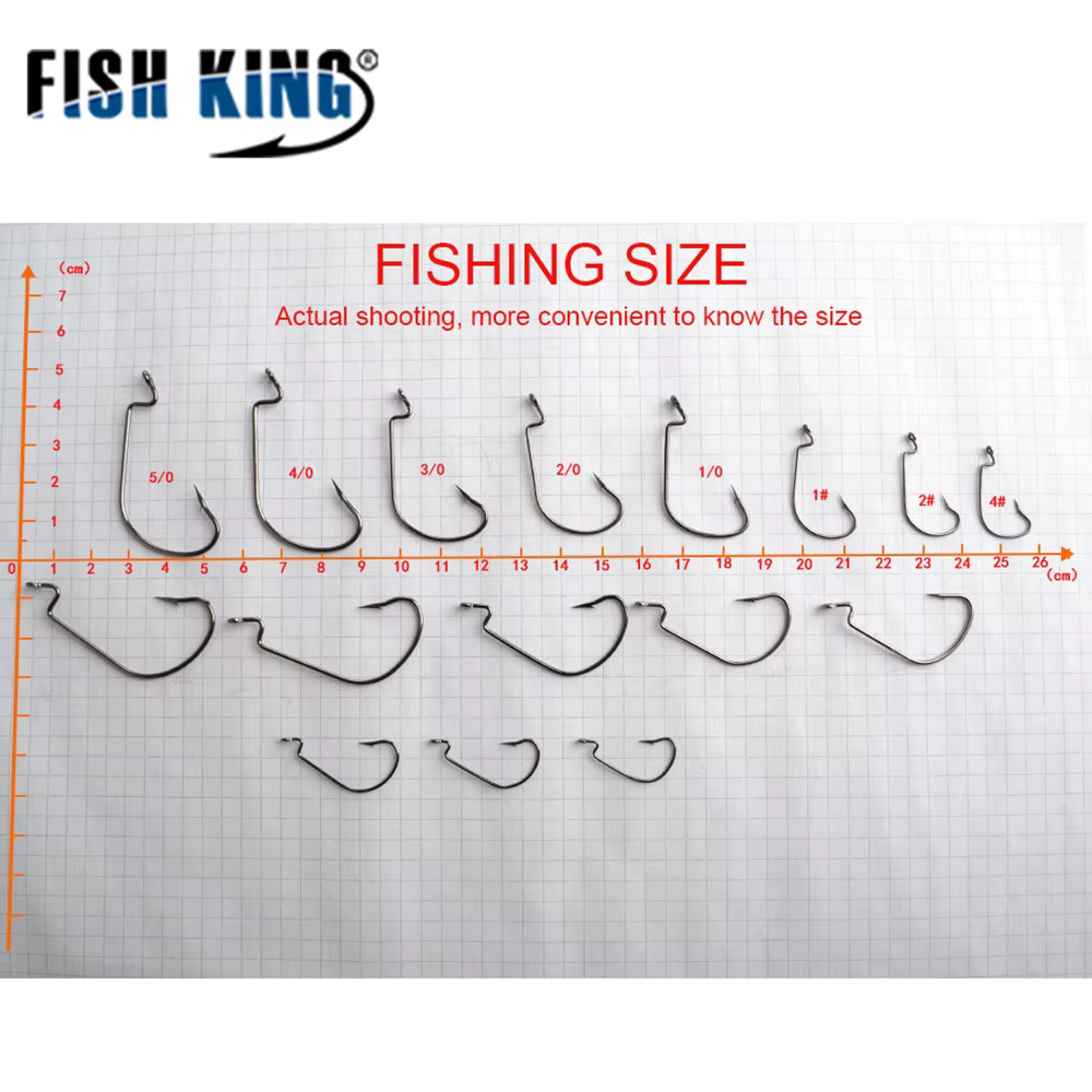 FISH KING Anzuelos offset – Acero carbono para lubina y bass - imagen 5