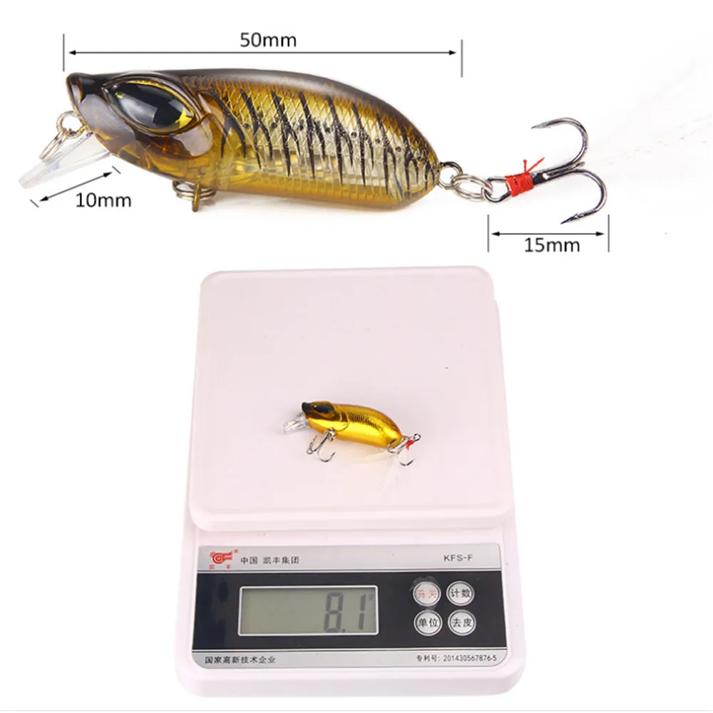 Señuelo de pesca Wobblers de plástico duro, cebo Artificial Crankbait, para pesca en el mar, lubina, Lucio, 5cm, 8,1g, 1 ud. - imagen 3