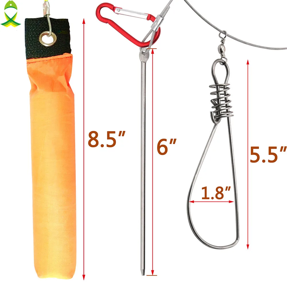 JSM-hebilla de bloqueo de pesca de 6M, cierre de acero inoxidable para peces vivos, aparejos de pesca con flotador y mango de plástico - imagen 2