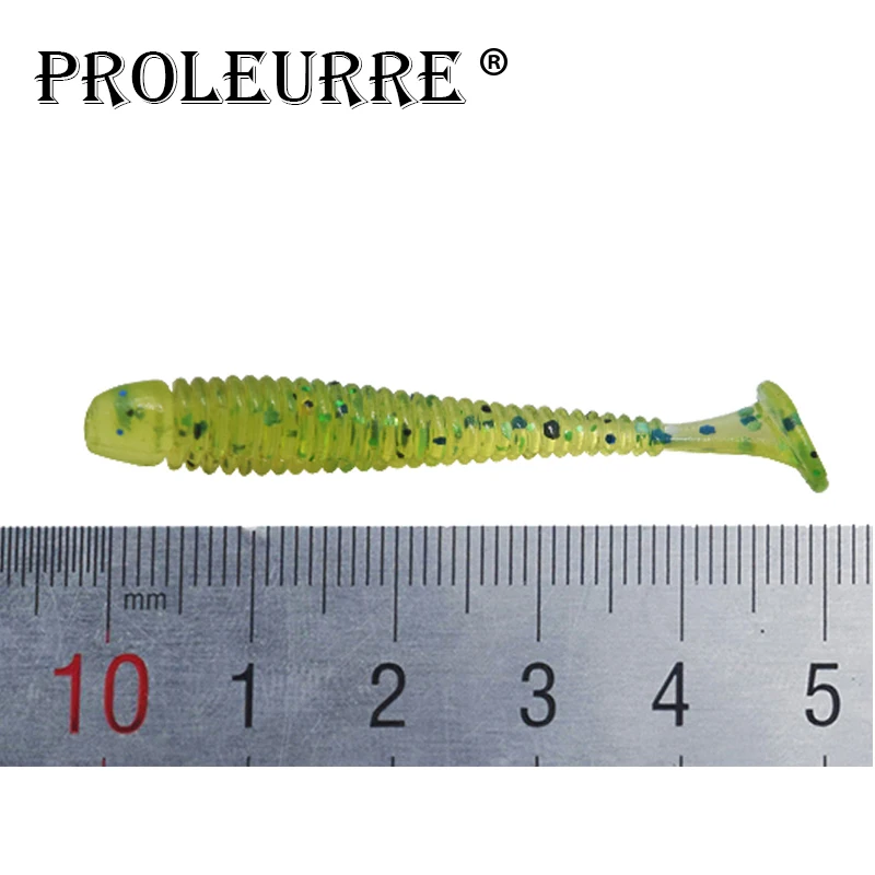 Proleurre-Señuelos de Pesca de gusanos blandos, Wobblers, Swimbait Jig Head, 10 colores, 50mm, 0,7g, lote de 10 unidades - imagen 4