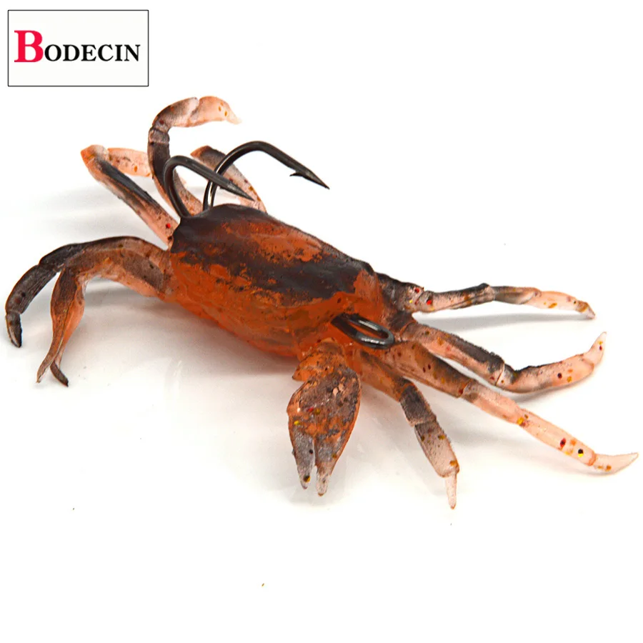 1PCS Silicone Mold Winter Fishing Bait Jig Crab Soft Artificial Lures 3D Simulation Multicolour For Fish With Hooks Sea Lures (4)