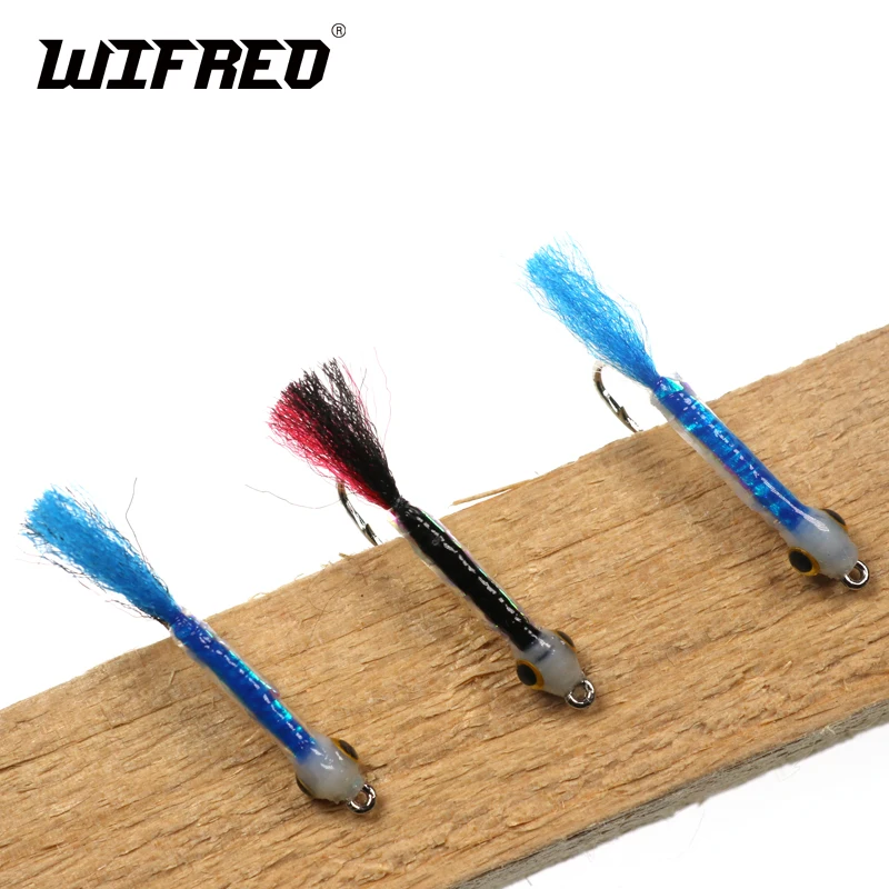 Wifreo-señuelo de pesca con mosca, 3 unidades, tamaño 8 #, cebo de pez que se hunde, moscas húmedas para carpa, lubina, salmón, pesca, Minow - imagen 4