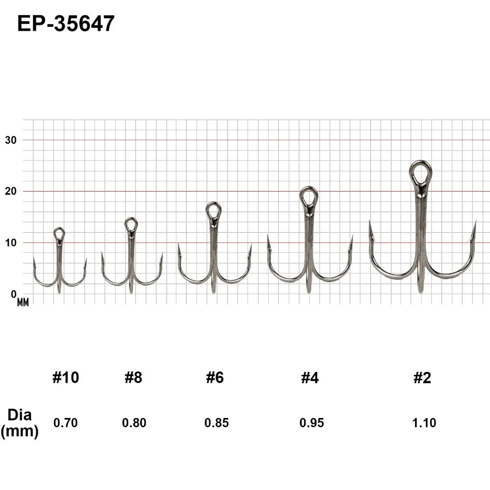 Eupheng-anzuelos de pesca 20 piezas, anzuelos triples de Color negro, níquel, rojo y bronce, aparejos de agua dulce y salada - imagen 2