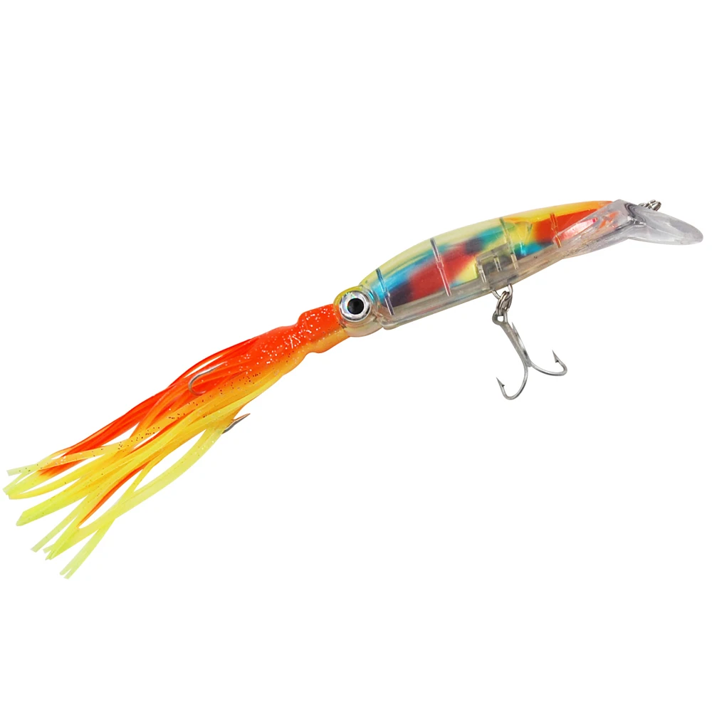 Easy Catch-señuelos de pulpo grandes de plástico duro, cebo de pesca de 3 colores con anzuelo triple, 25CM, 3 unids/set por juego - imagen 4