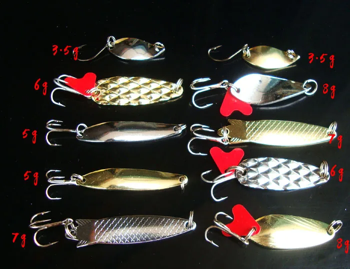 Kit de señuelo cuchara de pesca, cebo duro de agua dulce y salada, señuelos artificiales, atracción Natural, cucharas para lubina, lote de 10 piezas en oferta - imagen 5