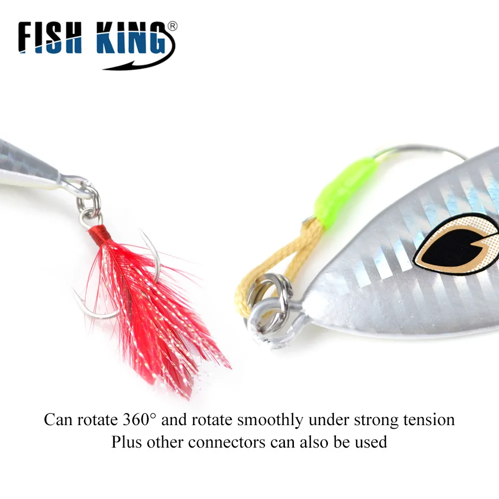 FISH KING-Pin de conector de pesca a presión, rodamiento giratorio de acero inoxidable con enganche a presión, aparejos de señuelo, 5-10 piezas