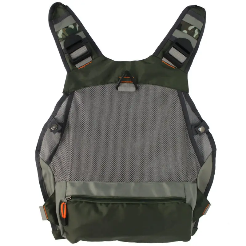 Chaleco de pesca con mosca verde militar para hombre, ropa de caza ajustable al aire libre, chaleco de malla, bolsa de equipo de pesca - imagen 2