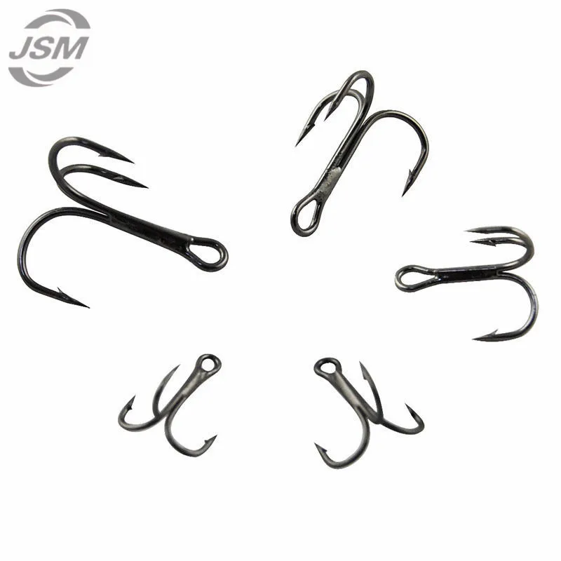 JSM-anzuelos de pesca triples de acero al carbono 150, señuelo duro negro, redondo, doblado, Triple, Artificial, juego de anzuelos con caja, 35647 uds. - imagen 3