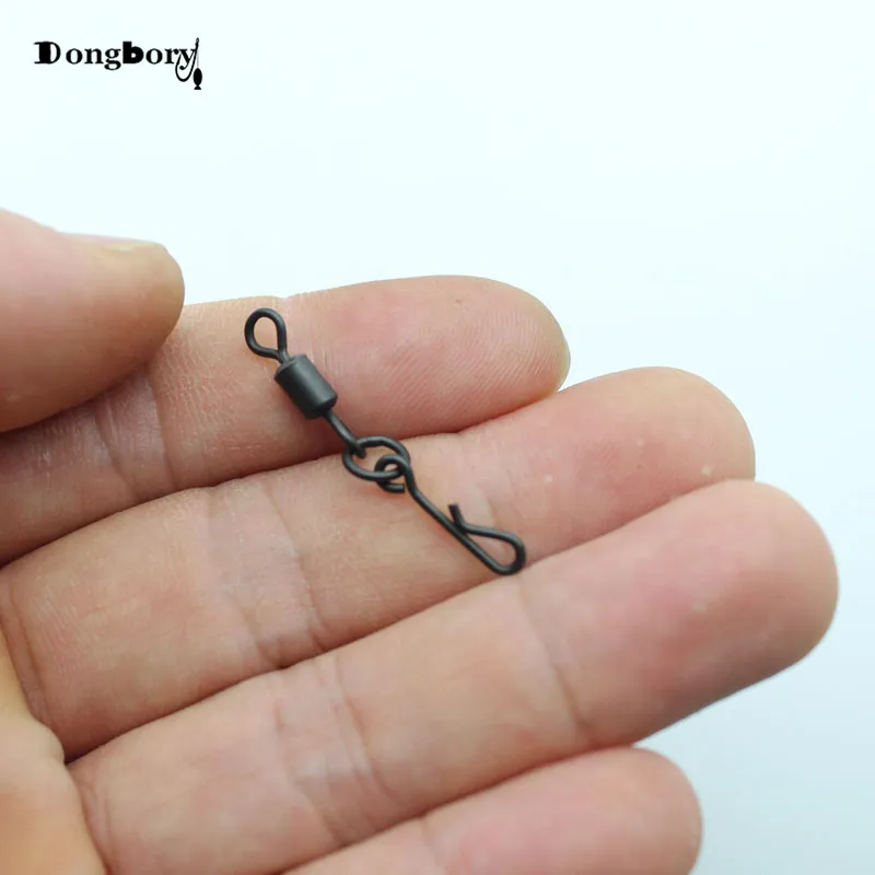 Kwik-aparejos de pesca de carpa, eslabones rápidos, tamaño 8, ganchos giratorios compatibles con Clips de plomo de seguridad para carpa, 50 Uds. - imagen 5