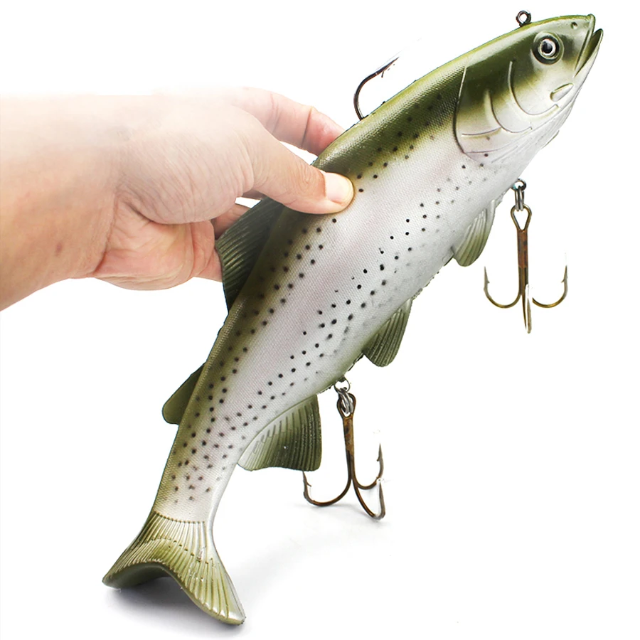 Señuelo de Pesca de Mar de gran tamaño, simulador suave, Wobblers artificiales, cebos de Lucio, Swimbait, cebo de manivela para peces grandes, 20cm/30cm - imagen 5