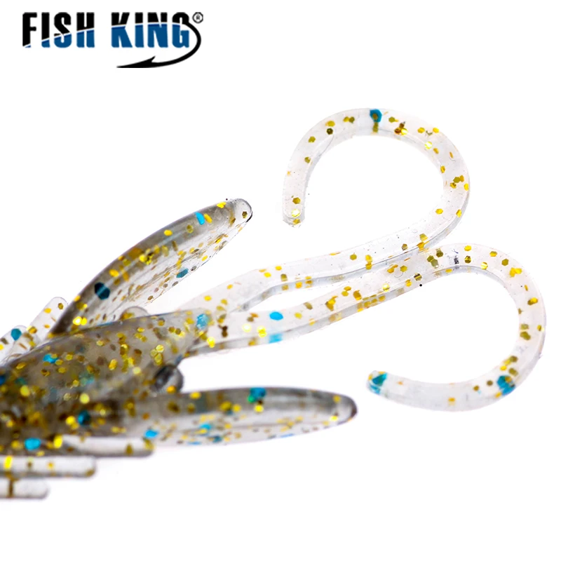 FISH KING 20 piezas Señuelos de pesca blandos 4CM sabor a camarón Crankbait gusanos cebo Artificial Wobbler aparejos de pesca