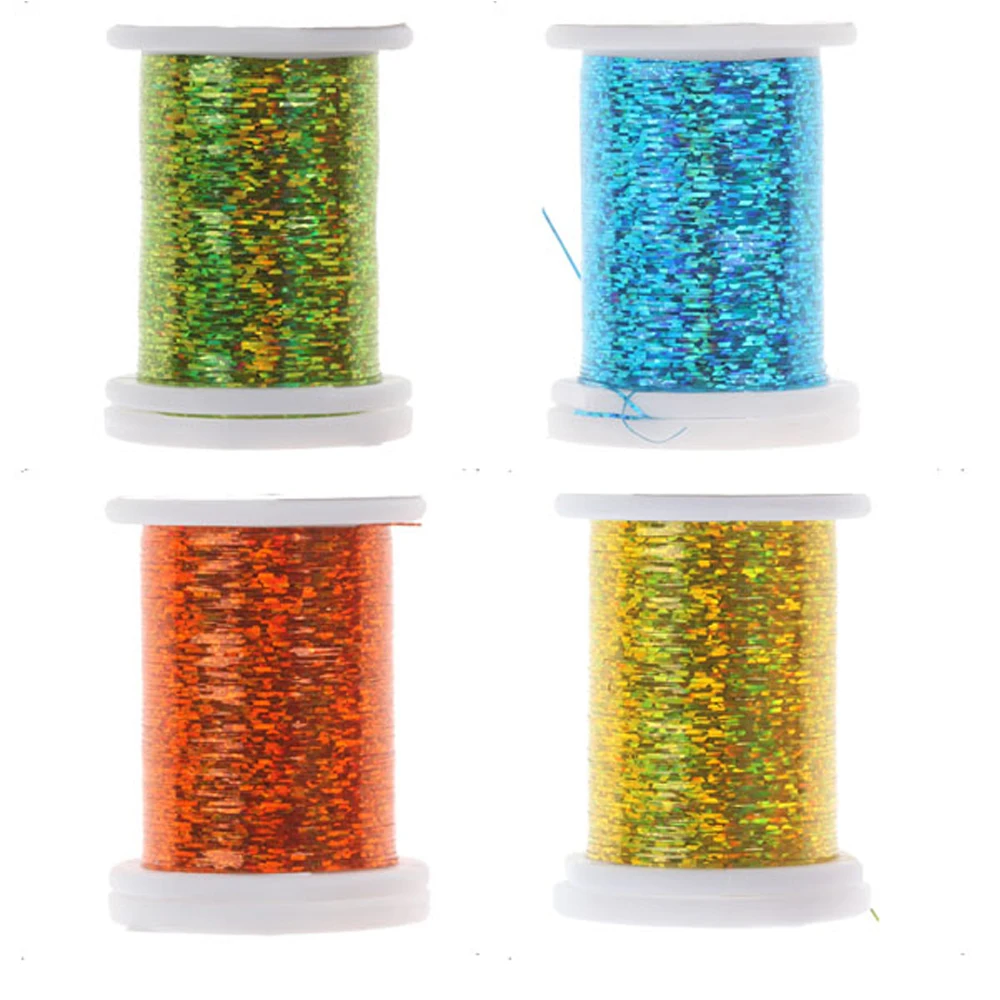 Hilo para atar moscas, microbrillo, hilo para ninfa, oropel plano Holo, hilo fluorescente, Material para atar moscas, para atar zumbadoras, ninfas y moscas secas - imagen 5