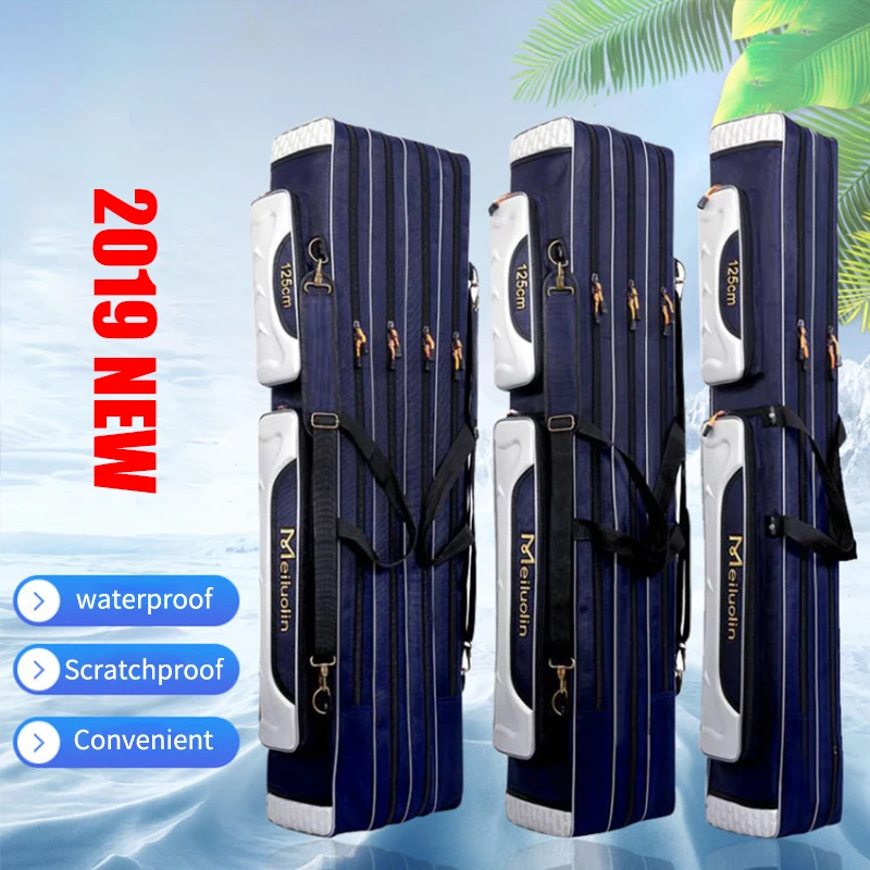 Bolsas de Pesca Oxford de 80cm, 110cm y 120cm de espesor, caña de pescar plegable, bolsa de almacenamiento de herramientas para caña de pescar, bolsa de Pesca de gran capacidad XA114G - imagen 2