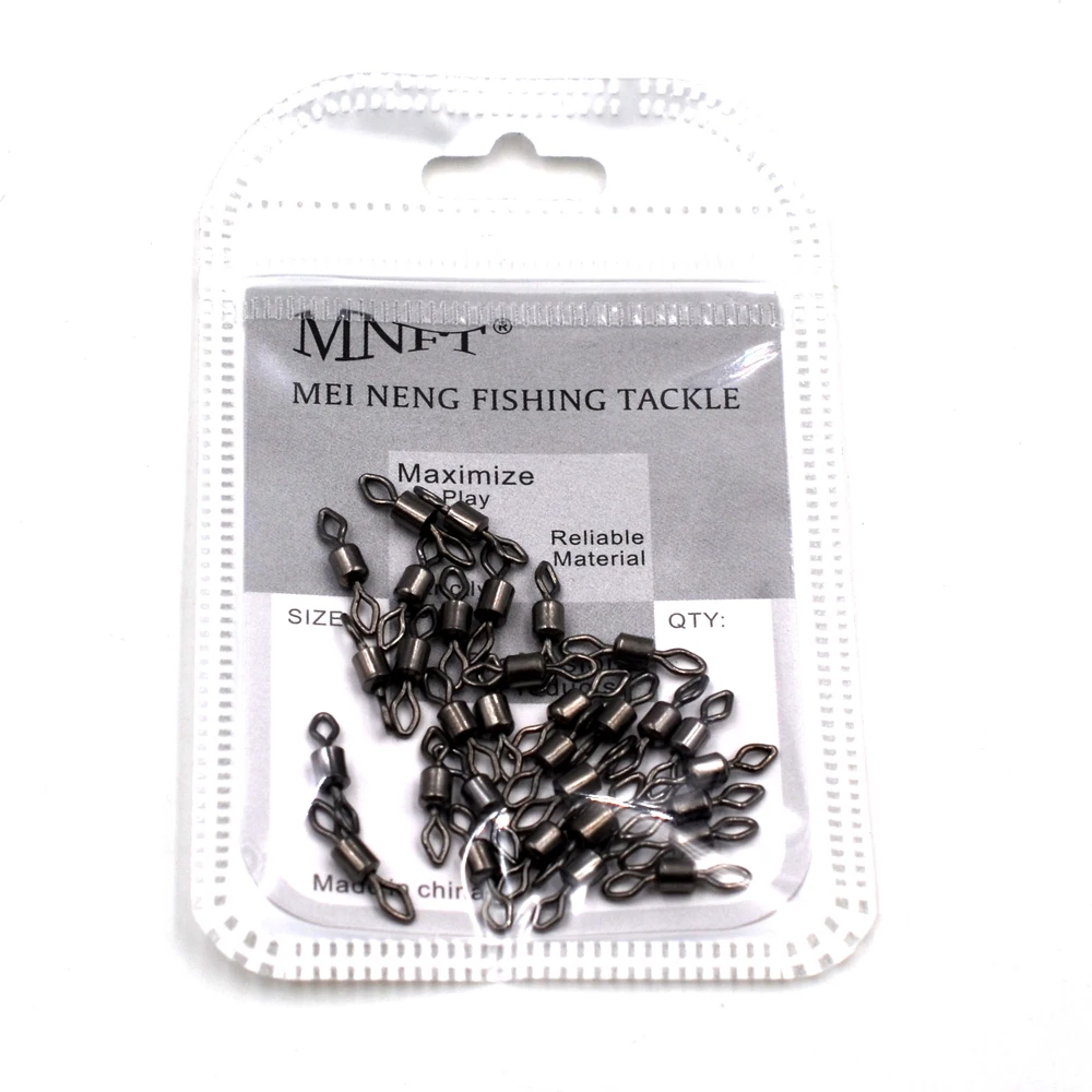 MNFT 200 unids/lote doble diamante ojo giratorio 8 palabras anillos sólidos giratorios cobre + conectores de pesca de acero inoxidable - imagen 5