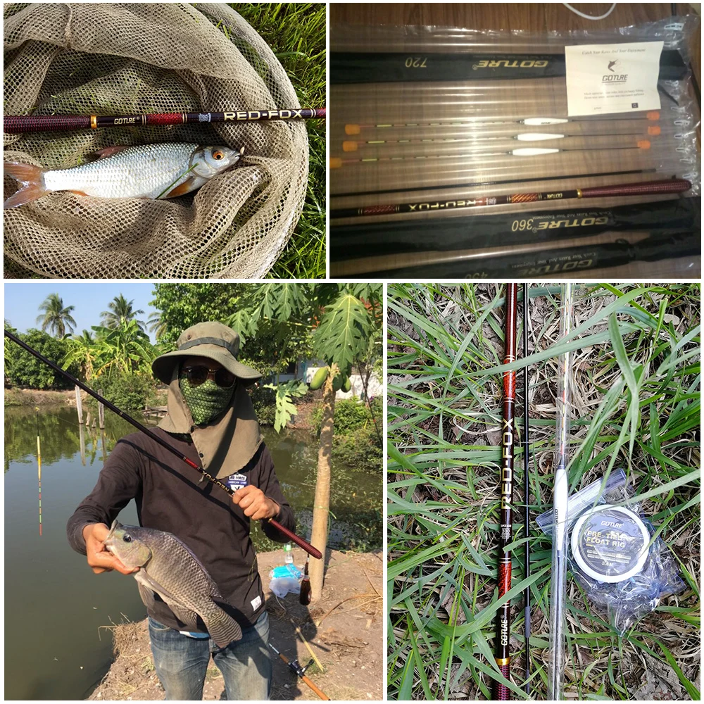 Goture-Kit de caña de pescar telescópica de fibra de carbono, caña Tenkara de 3-7,2 m con puntas de repuesto, con flotadores, juego de plataforma, caña de mano de agua dulce - imagen 3