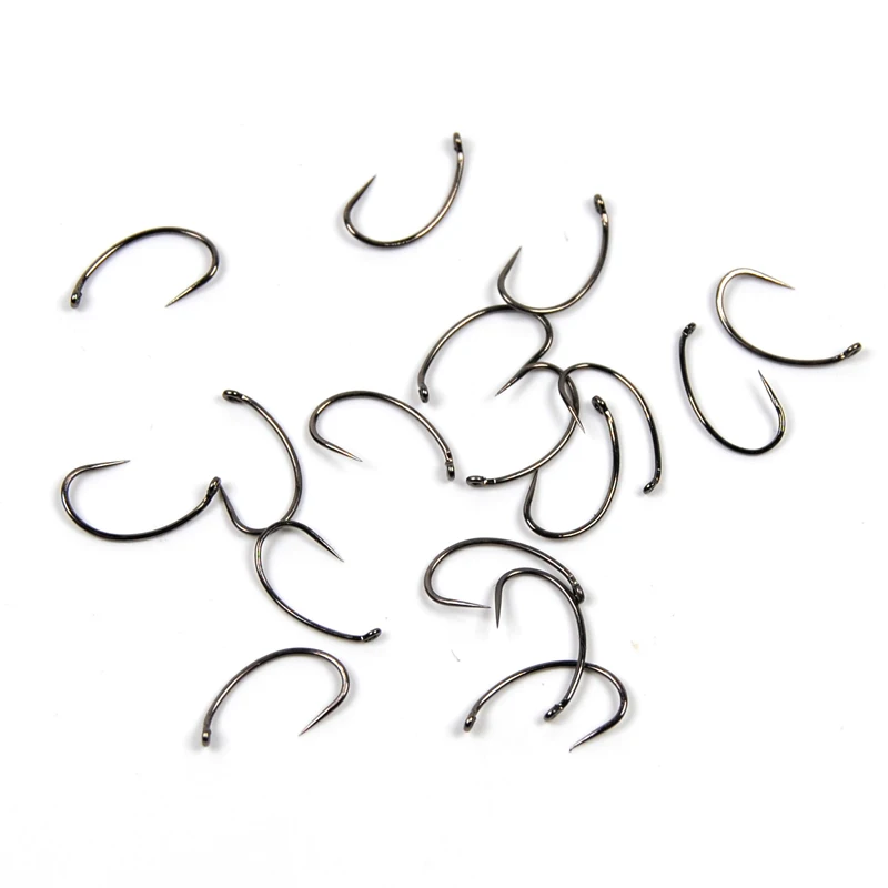 Bimoo-anzuelos de Ninfa para atar moscas, anzuelos de Ninfa, de níquel negro, tamaño 12 14 16, 25 unidades por lote - imagen 4