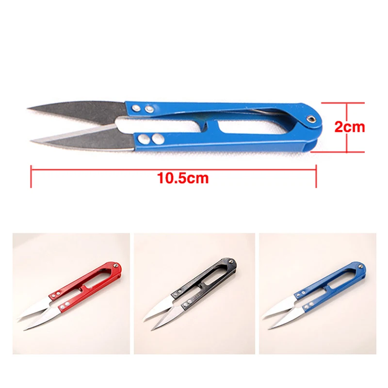 Mini tijeras en forma de U para pescar, tijeras de costura, pinzas de uso para peces, herramientas de corte de línea de pesca, Color aleatorio, 1 pieza - imagen 4