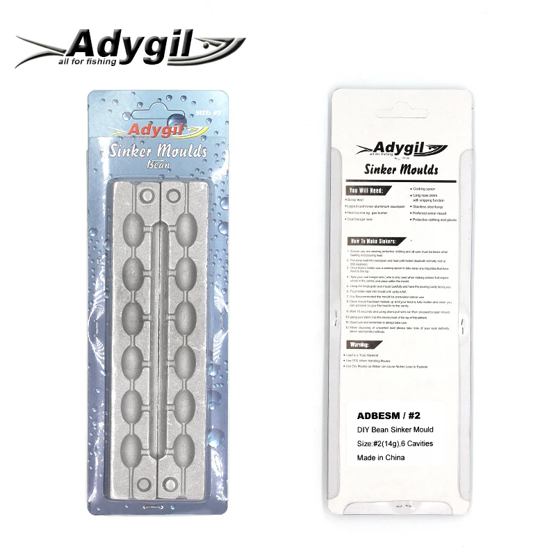Molde plomada frijol de pesca Adygil para bricolaje - imagen 3