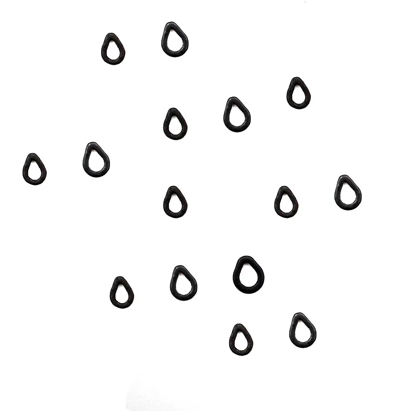 Anillos de aparejo de pesca de carpa, anillos de aparejo de gota de lágrima ovalados planos, aparejo para el cabello, Micro anillo en forma de perla para aparejos terminales de carpa, 50 Uds. - imagen 5