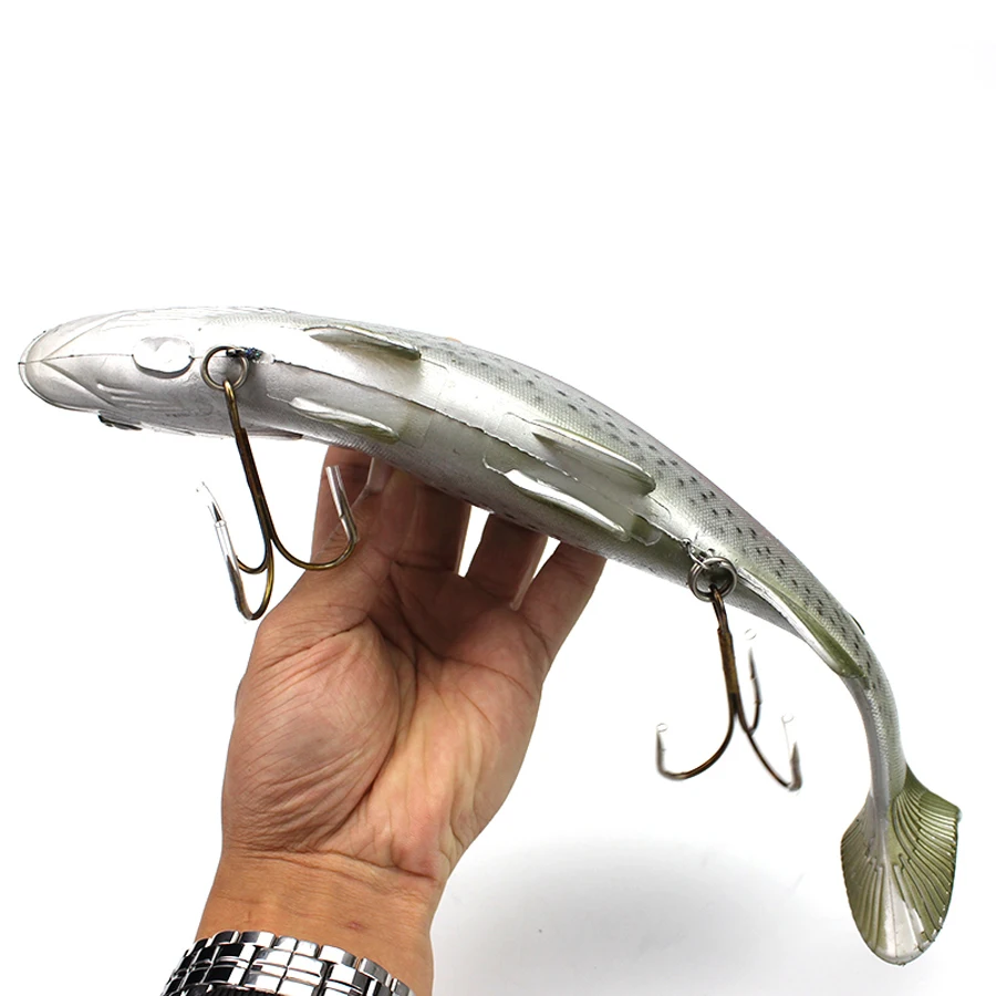 Señuelo de Pesca de Mar de gran tamaño, simulador suave, Wobblers artificiales, cebos de Lucio, Swimbait, cebo de manivela para peces grandes, 20cm/30cm - imagen 3