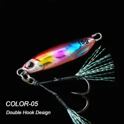 Micro jig metálico luminoso de caída lenta para lubina