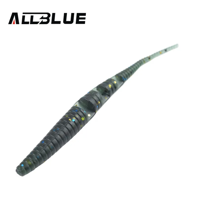ALLBLUE-Señuelos de Pesca de silicona, 10 unids/lote, 80mm/1,7g, cebo suave, gusano isca, aparejos de pesca de carpa artificial - imagen 4